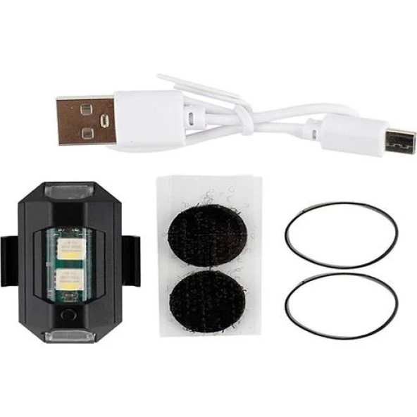 Nakres  Led MotosikleT Bisiklet Drone İHA 7 Renk Harekete Duyarlı Şarzlı Mini Sinyal Led Çakar Uçak Kanadı Çakarı - 6