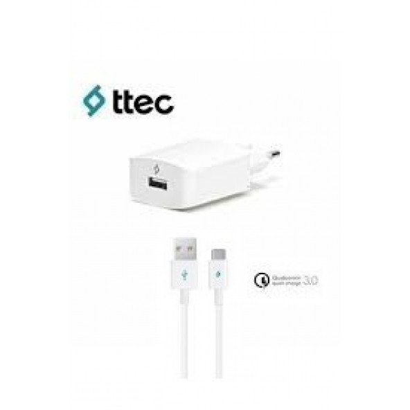Ttec Speedcharger Qc 3.0 Seyahat Şarj Aleti  Type-c Usb Kablo Beyaz 2scqc01c