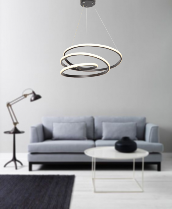 TT Aydınlatma TT301-SY  Yay Modeli Siyah Led Avize - 3