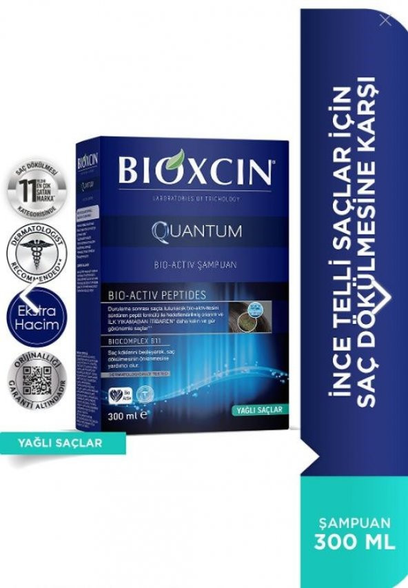 Bioxcin Quantum Yağlı Saçlar İçin Şampuan 300 Ml 8680512611936