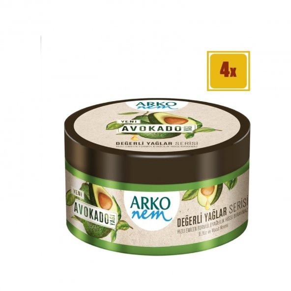 Arko Nem Krem Değerli Yağlar Avokado 250 ml 4lü Set