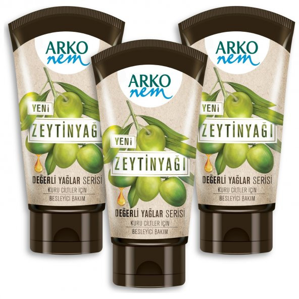 Arko Nem Değerli Yağlar Zeytinyağlı Nemlendirici Krem 3x60ml