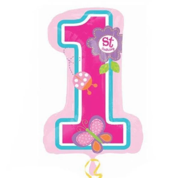 Süpershape 48cmx71cm Sweet Birthday Girl Folyo Balon 1 Yaş Paketli