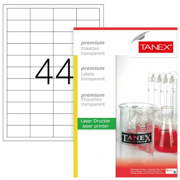 Tanex Tw-2044 Beyaz Etiket 48,5 mm x 25,4 mm