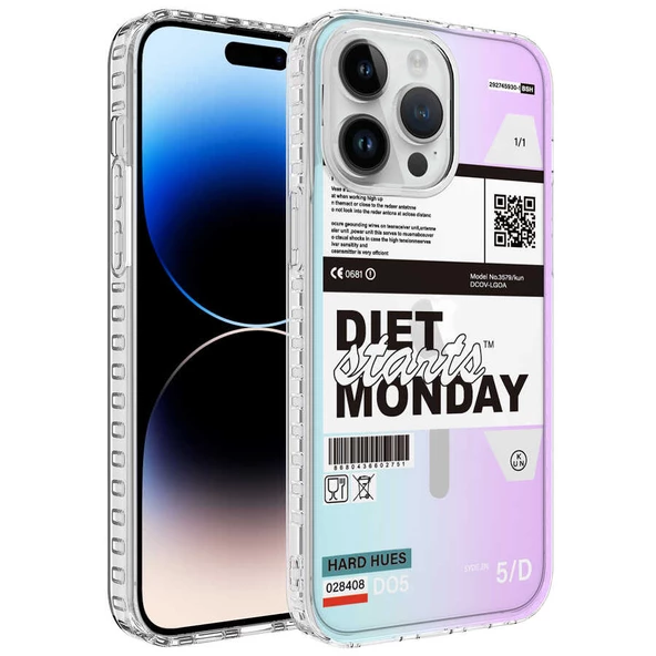 iPhone 14 Pro Kılıf Airbag Kenarlı Renkli Desenli Elegans Kılıf - Resim 3