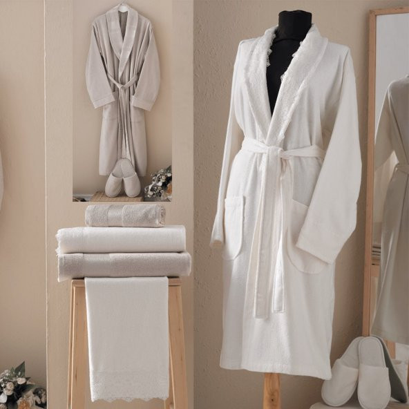 Maxstyle Bambu Mira 8 Parça Aile Seti Krem-Bej