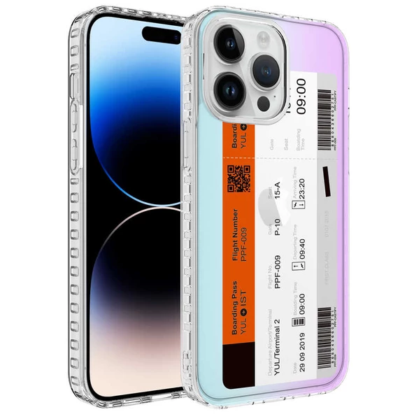 iPhone 14 Pro Kılıf Airbag Kenarlı Renkli Desenli Elegans Kılıf - Resim 9