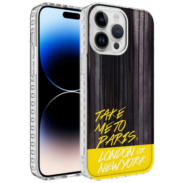 iPhone 14 Pro Kılıf Airbag Kenarlı Renkli Desenli Elegans Kılıf - Resim 7