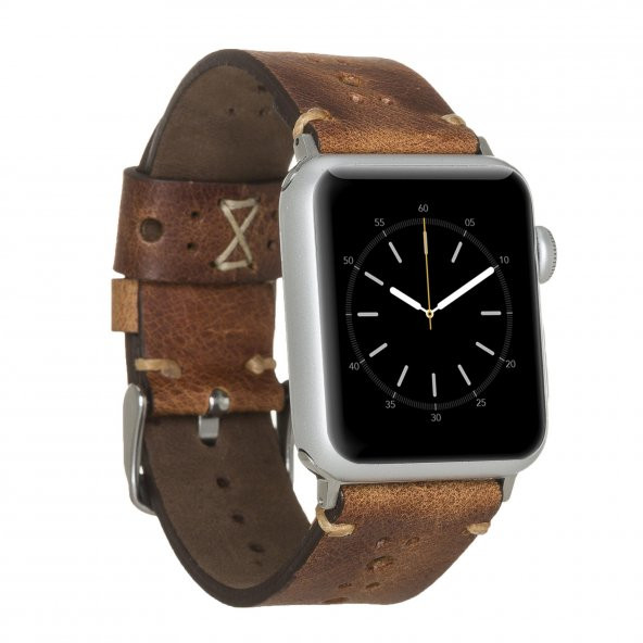 Bouletta Apple Watch Uyumlu Deri Kordon 38-40-41mm Delikli Taba