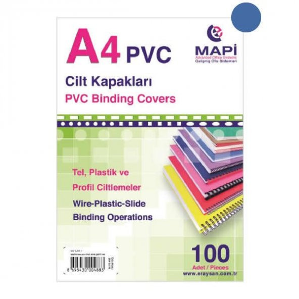 Mapi A4 PVC Opak Cilt Kapak 160 Mikron Siyah 100 Adet - 2