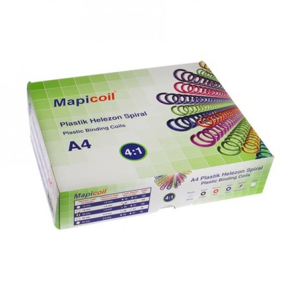Mapicoil 3:1 Plastik Helezon Spiral 28mm Şeffaf 50 Adet