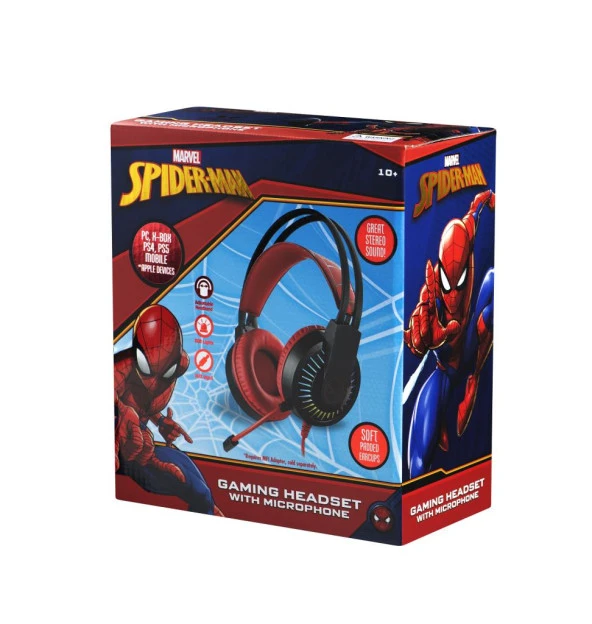 Marvel Spiderman Örümcek Adam Oyuncu Kulaklığı Mikrofonlu Lisanslı MV-2000-SM - 6