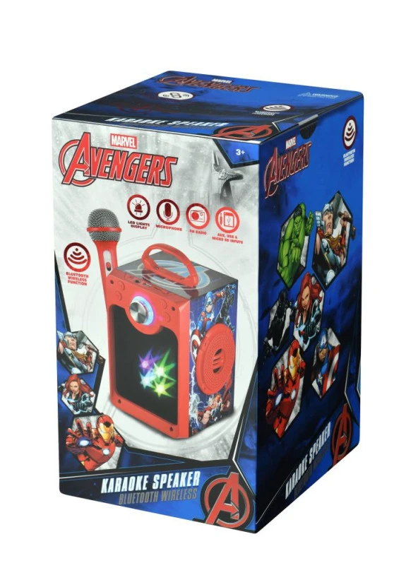 Marvel Avengers Yenilmezler Karaoke Seti Hoparlörlü Mikrofonlu Işıklı Lisanslı MV-1016-AV - 5