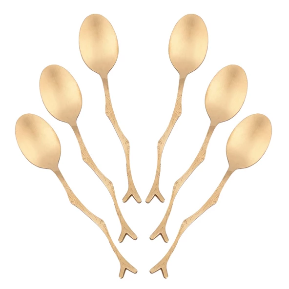 Çay Kaşığı Gold Dal Saplı 6lı