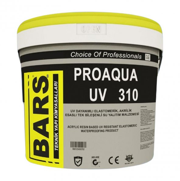 Bars Proaqua UV 301 Akrilik Reçine Esaslı Su Yalıtım Ürünü 20 Kg