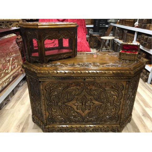 Çeyiz Sandığı Ceviz Ağır El Oyması +Hediyeli+Hızlı Kargo (491649868)