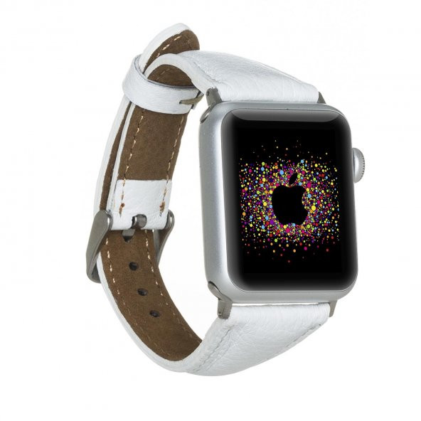 Bouletta Apple Watch Uyumlu Deri Kordon 38-40-41mm Slim F3 Beyaz