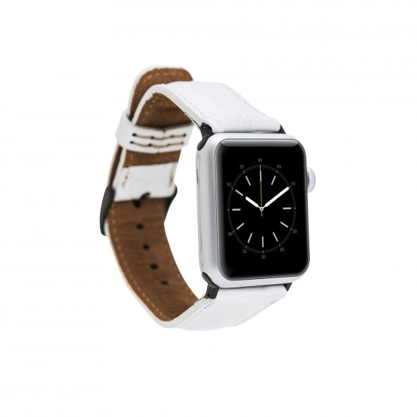Bouletta Apple Watch Uyumlu Deri Kordon 42-44-45mm F3 Beyaz