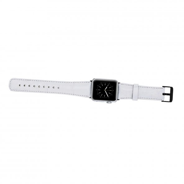 Bouletta Apple Watch Uyumlu Deri Kordon 42-44-45mm F3 Beyaz - 3