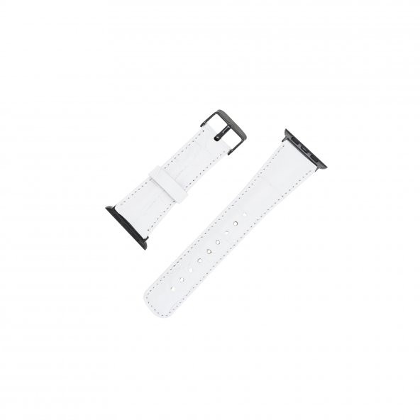 Bouletta Apple Watch Uyumlu Deri Kordon 42-44-45mm F3 Beyaz - 4