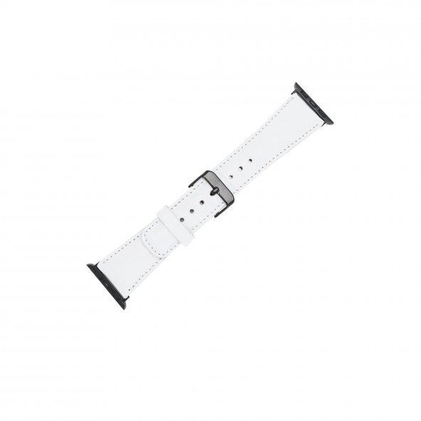 Bouletta Apple Watch Uyumlu Deri Kordon 42-44-45mm F3 Beyaz - 5