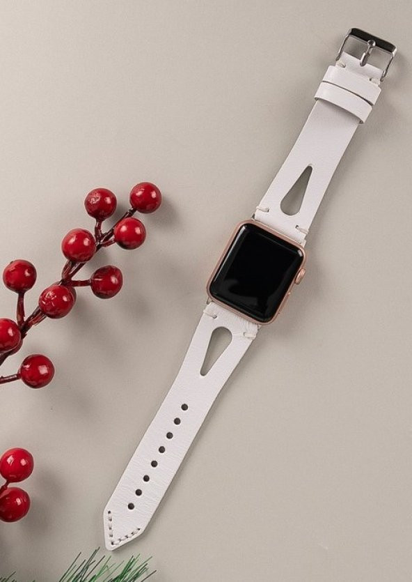 Bouletta Apple Watch Uyumlu Deri Kordon BA2 42-44-45mm F3 Beyaz - 1