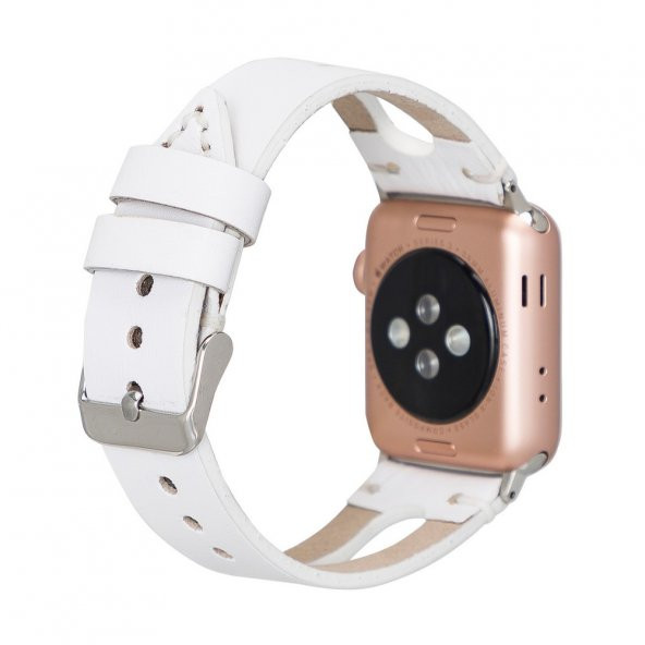 Bouletta Apple Watch Uyumlu Deri Kordon BA2 42-44-45mm F3 Beyaz - 3