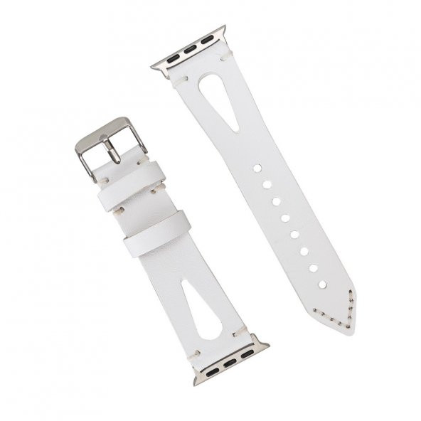 Bouletta Apple Watch Uyumlu Deri Kordon BA2 42-44-45mm F3 Beyaz - 5