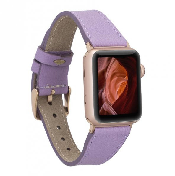 Bouletta Apple Watch Uyumlu Deri Kordon 38-40-41mm Roma CP22 Lila - 2