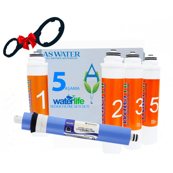 Waterfil İçin Tak Çevir 5'li Filtre Takımı 80GPD ORJİNAL LG Membranlı