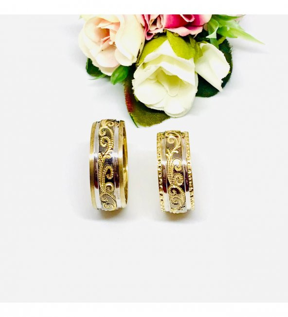 925 Ayar Altın Kaplama Çift Alyans