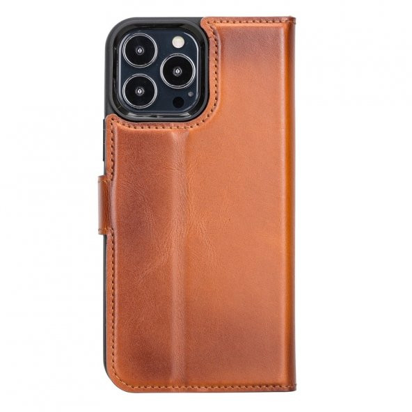 Apple iPhone 13 Pro Max Uyumlu Deri Cüzdanlı Kılıf RST2EF Taba - 5