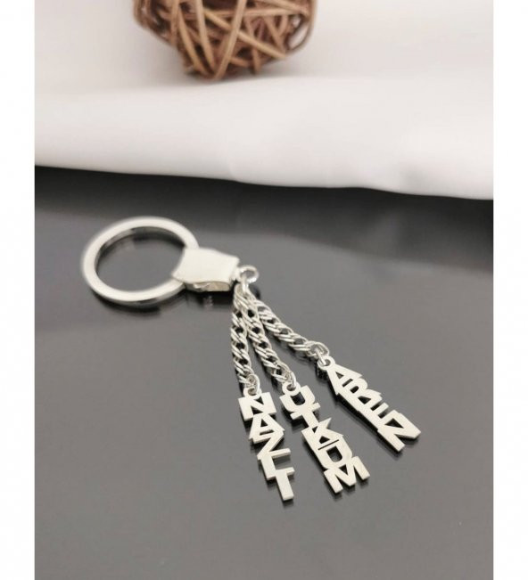 925 Ayar Kişiye Özel Gümüş İsimli Anahtarlık