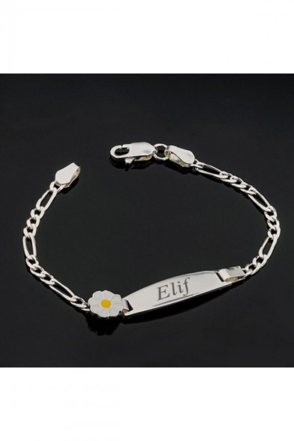 Papatya Model İsimli Çocuk Gümüş Künye