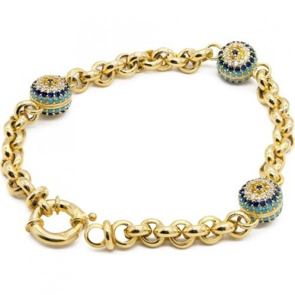 Nazarlı Gümüş Kadın Bileklik