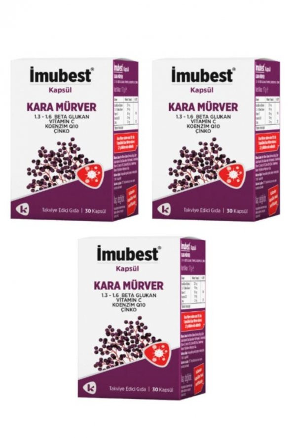 İmubest Kara Mürver 30 Kapsül 3'Lü PAKET (SKT:10/2023)