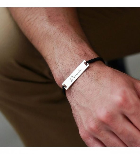 Erkek Plaka İsim Bileklik