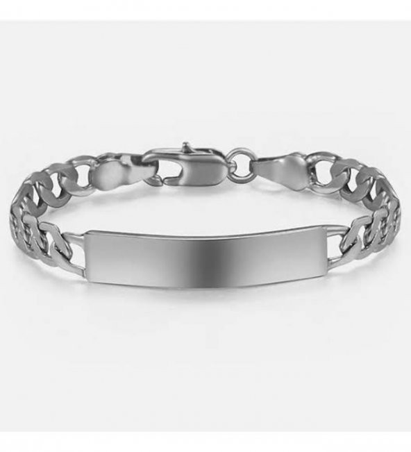 Erkek Gümüş İsim Bileklik