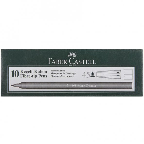 Faber Castell 45 Keçeli Kalem Siyah 10Lu Paket - 4