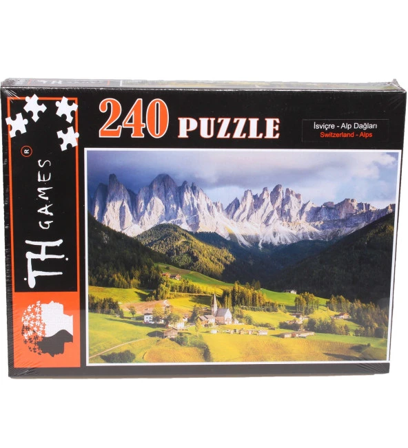 240 Parça Kutulu Puzzle - İsviçre Alp Dağları Manzarası!
