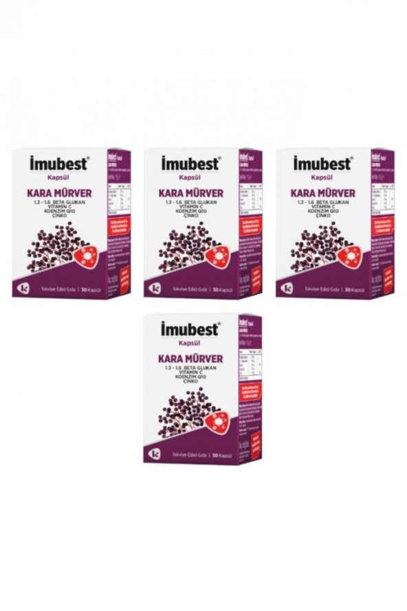 İmubest Kara Mürver 30 Kapsül 4'Lü PAKET (SKT:10/2023)