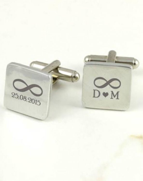 Sonsuzluk Model 925 Ayar Gümüş Hediyelik Kol Düğmesi