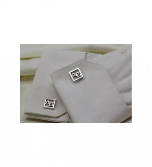 Kare Çerçeve Model Kişiye Özel Harfli Erkek Kol Düğmesi Özel Gün Hediyesi