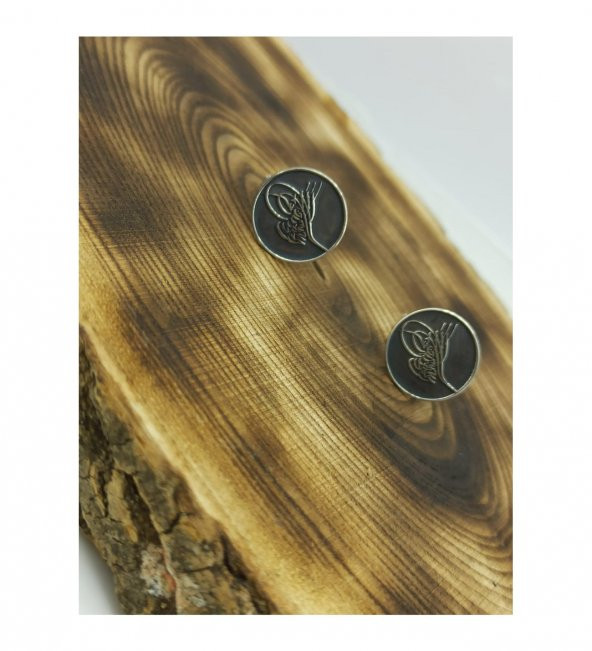 Gümüş Osmanlı Tuğra Kol Düğmesi