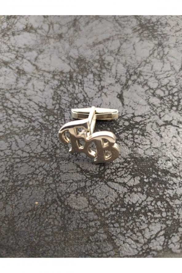 E-B Harfli Gümüş Kol Düğmesi 925 Ayar - Resim 4