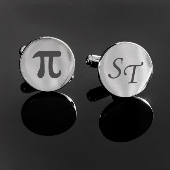 925 Ayar Matematik Sembolü Kişiye Özel Harfli Hediyelik Kol Düğmesi