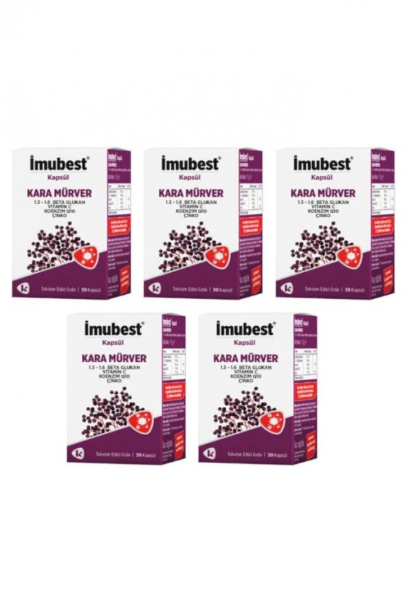 İmubest Kara Mürver 30 Kapsül 5'Li PAKET (SKT:10/2023)