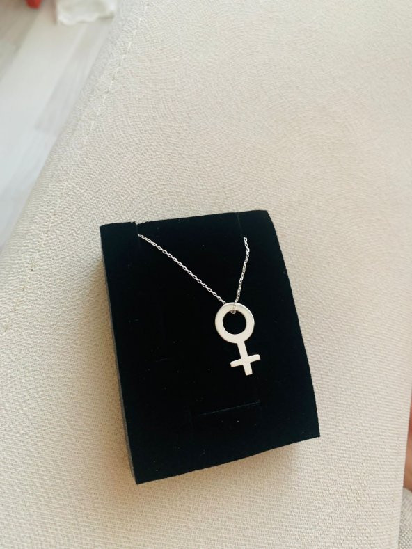 Venüs Kadın Sembolü 925 Ayar Gümüş Kolye