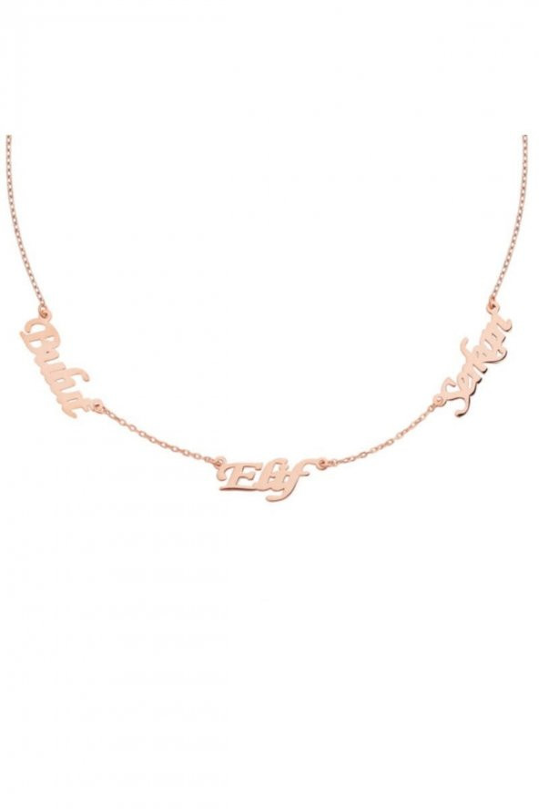 Üç Isimli Gümüş Kolye - Gms1274