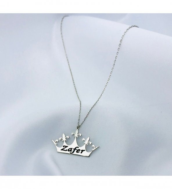 Taç Motifli Kişiye Özel İsim Kolye ürün görseli 1
